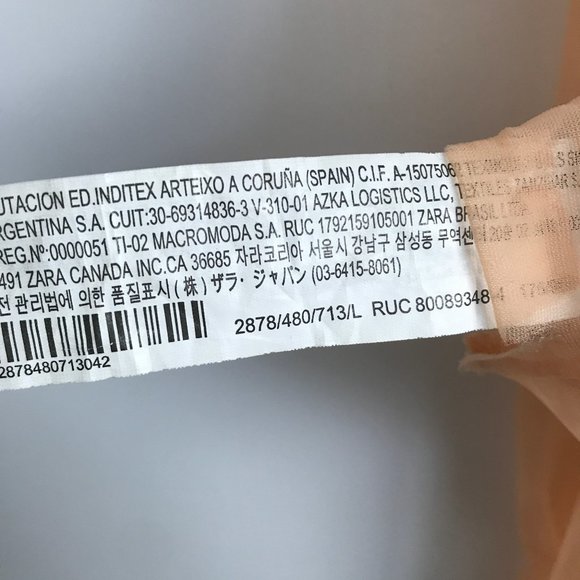 Zara Nude Sheer Long Sleeve Belted Blouse - Picture 8 of 13